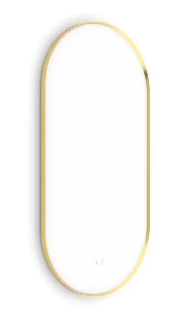 Nimco - Ogledalo s LED rasvjetom, 50x100 cm, dva senzora na dodir, brušeno zlato ZPZ 62004LVX-Z