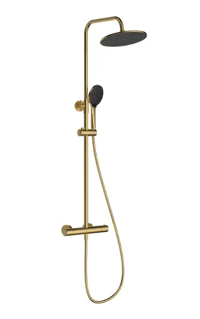kielle Oudee I - Tuš set s termostatom, 25 cm, 3 mlaza, brušeno zlato 20633006E
