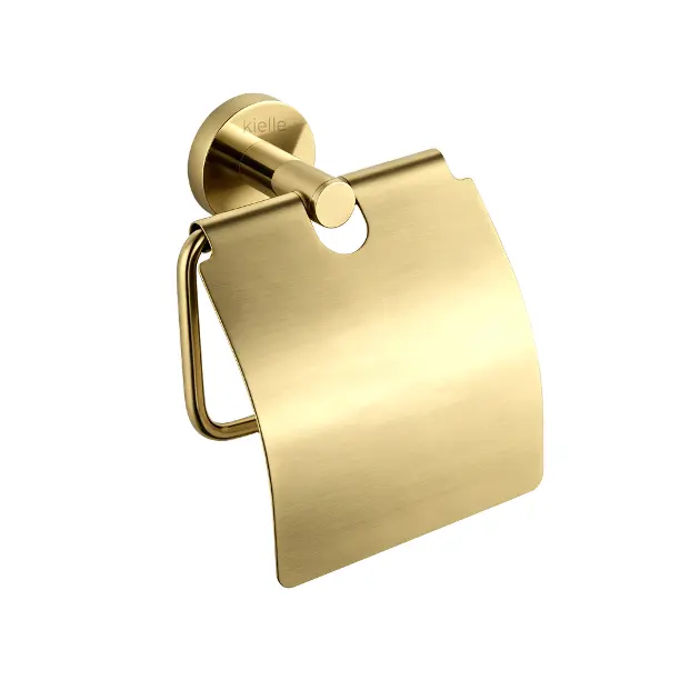 kielle Oudee - Držák toaletního papíru s krytem, brushed gold 40402036