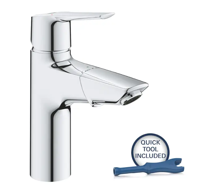 Grohe - Miješalica za umivaonik s izvlačnim izljevom i odvodom Push-Open, krom 24205003IIJ1