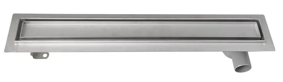 Aqualine - Canalina doccia Pavino con griglia per piastrelle, 86x14x9 cm, acciaio inox 2710-90IIJ1