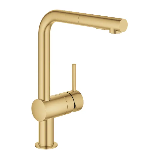 Grohe - Kuhinjska slavina s izvlačnom prskalicom, brušena Cool Sunrise 30274GN0ROZ2