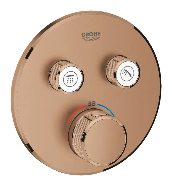 Grohe - Thermostat-Duscharmatur - Unterputz mit 2 Absperrventilen, Warm Sunset gebürstet 29119DL0ROZ1