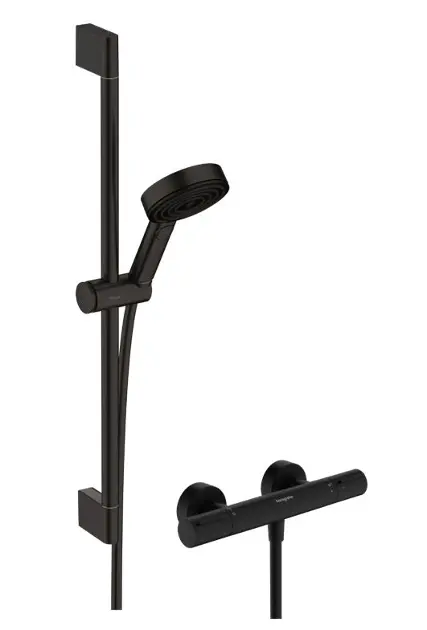 Hansgrohe - Set za tuširanje s termostatom, 3 mlaza, EcoSmart, mat crni 24272670ROZ1