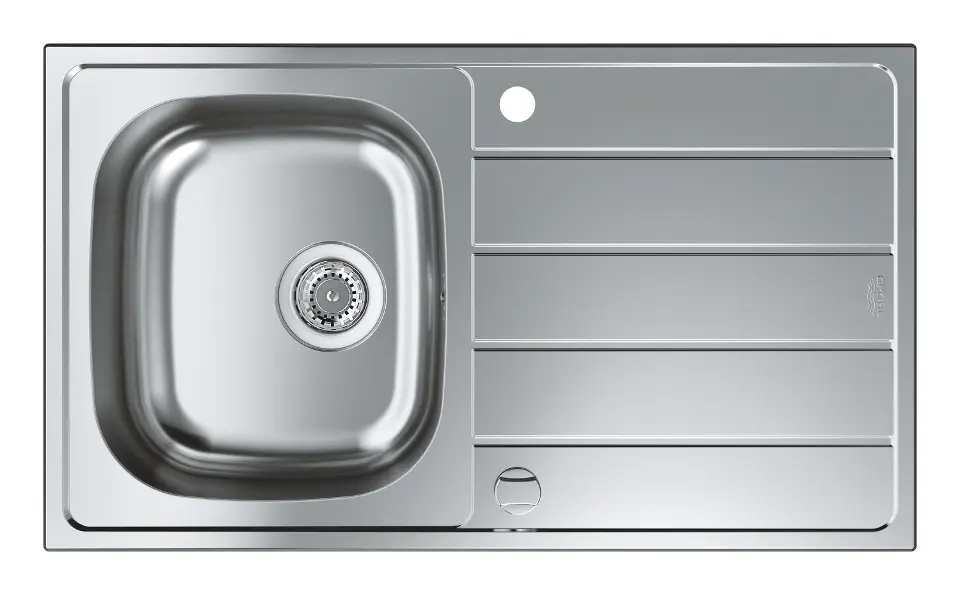Grohe - Fregadero K200 con desagüe automático, 86x50 cm, acero inoxidable cepillado 31552SD1ROZ3
