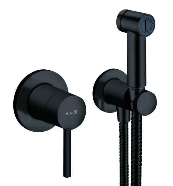 Kludi - Ugradbeni set miješalica s prskalicom za bide, s tijelom, mat crni 389983976IIJ1