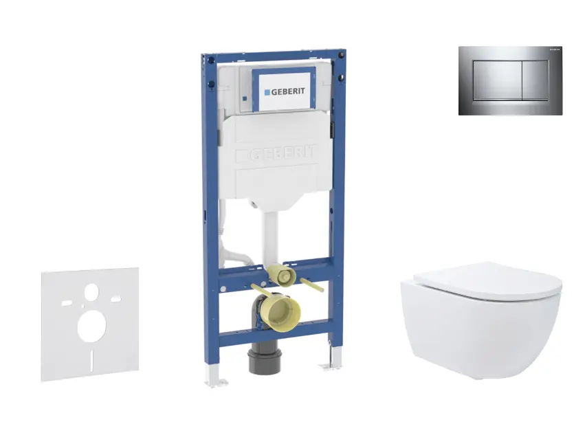 SANITINO - Set předstěnové instalace, klozetu Oudee a sedátka softclose, tlačítko Sigma20, chrom SANI11CA1176