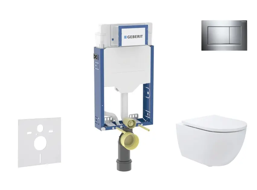 SANITINO - Set předstěnové instalace, klozetu Oudee a sedátka softclose, tlačítko Sigma20, chrom SANI11CA1190