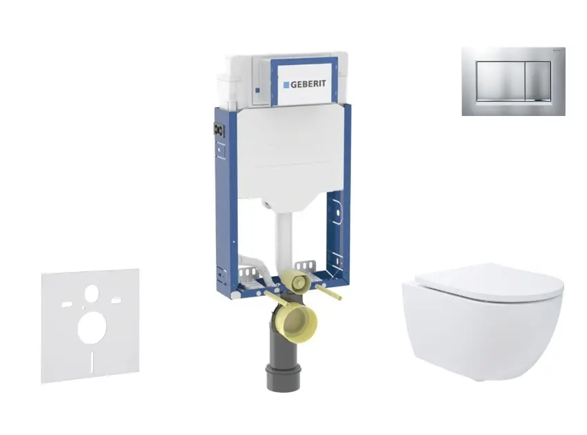 SANITINO - Set předstěnové instalace, klozetu Oudee a sedátka softclose, tlačítko Sigma20, lakovaný chrom mat/chrom SANI11CA1192