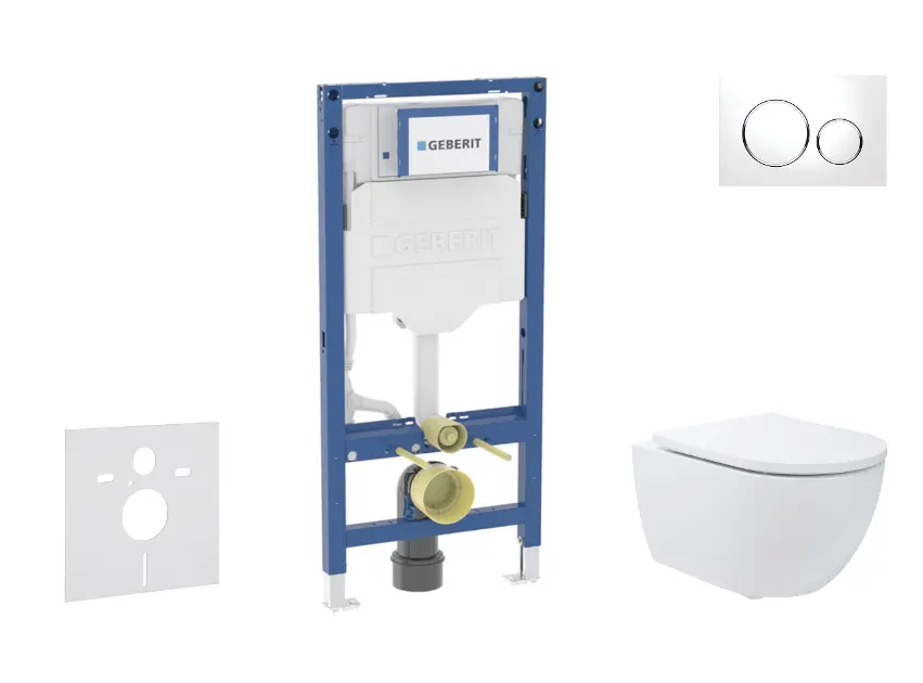 SANITINO - Set předstěnové instalace, klozetu Oudee a sedátka softclose, tlačítko Sigma20, bílá/chrom SANI11CA31153