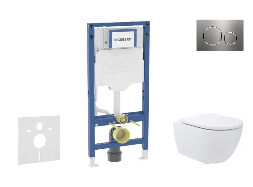 SANITINO - Set předstěnové instalace, klozetu Oudee a sedátka softclose, tlačítko Sigma20, nerez SANI11CA6176