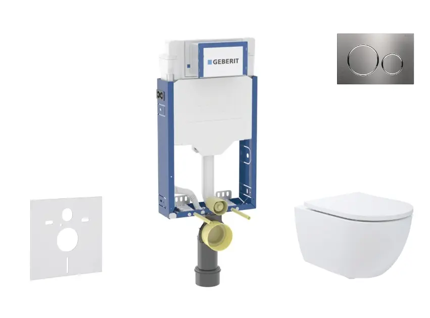 SANITINO - Set předstěnové instalace, klozetu Oudee a sedátka softclose, tlačítko Sigma20, nerez SANI11CA6178