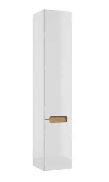 kielle Idolio - Visoki zidni ormarić, 157x30x32 cm, sjajna bijela/zlatni hrast 50024010