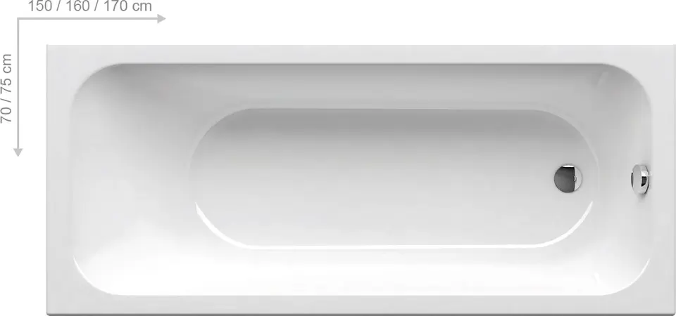 Ravak - Rechteckige Badewanne 170x75 cm, weiß C741000000IIJ1