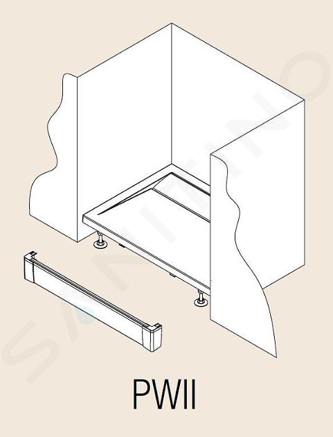 SanSwiss ILA - Panel przedni aluminiowy do wanny prostokątnej, I-panel, 1 strona, 1500 mm - kolor czarny mat PWII15006
