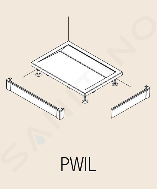 SanSwiss ILA - Panel przedni aluminiowy do wanny prostokątnej, panel L, 2 strony, 900 x 1400 mm - kolor biały PWIL09014004