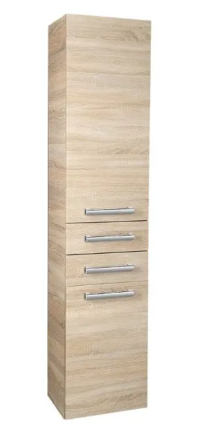 Aqualine Vega - Viseći ormarić s košarom, 40x184x31 cm, hrast platina VG980