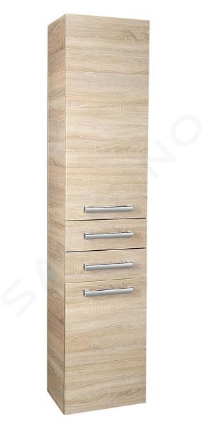 Aqualine Vega - Skříňka závěsná s košem, 400x1840x310 mm, dub platin VG980