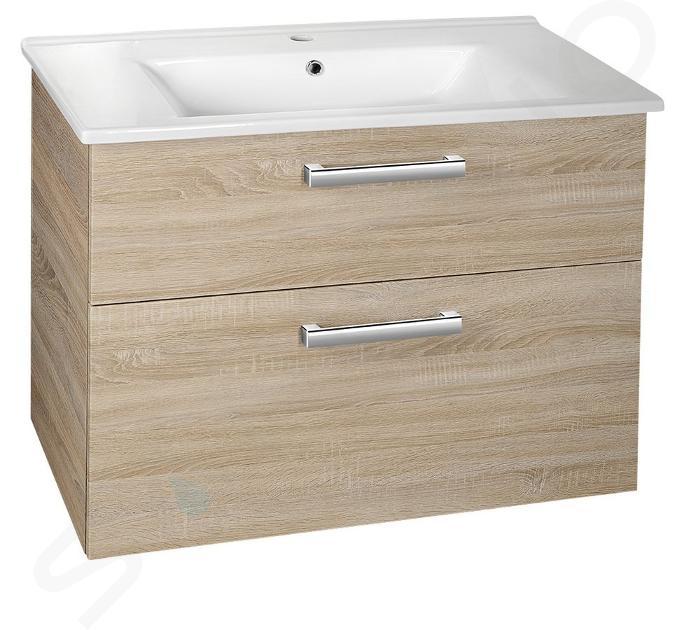 Aqualine Vega - Mueble de lavabo 82x68x44 cm, roble platino VG883