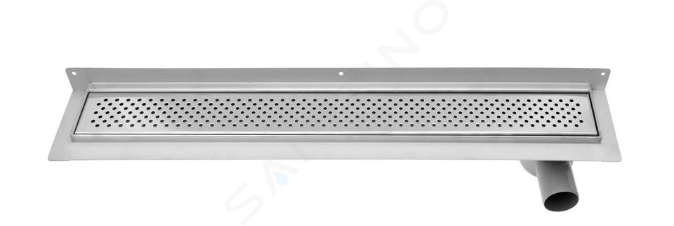 Aqualine Canniveaux - Caniveau de douche avec grille, 96x12x9 cm, montage mural, inox 2715-10