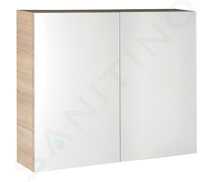 Aqualine Vega - Armoire de toilette, 800x700x180 mm, chêne platine VG880