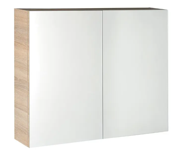 Aqualine Vega - Ogledalo ormarić, 80 x 70 x 18 cm, platinasti hrast VG880