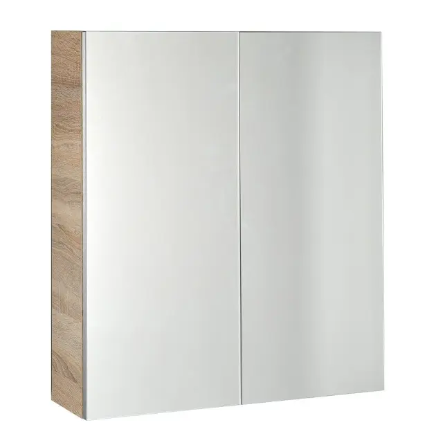 Aqualine Vega - Ogledalo ormarić 60 x 70 x 18 cm, platinasti hrast VG860