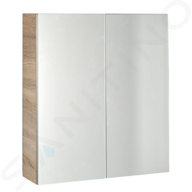 Aqualine Vega - Armoire de toilette 600x700x180 mm, chêne platine VG860