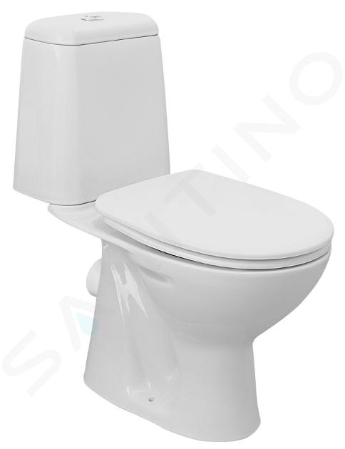 Aqualine Keramiek - WC combi Riga, afvoer achter, wit RG601