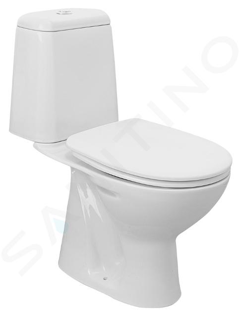 Aqualine Cerámica - WC combi Riga, desagüe inferior, blanco RG801