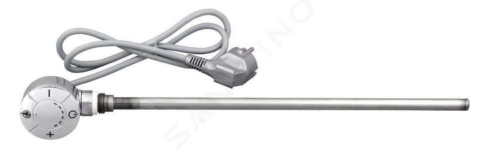 Aqualine Pręty grzejne - Grzałka elektryczna z termostatem, kabel prosty, 600W, chrom LT67446