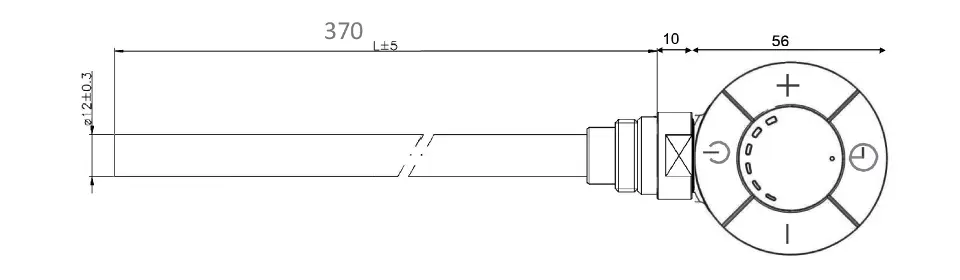 Tige Chauffante électrique SUS316 24cm - Pour Machine à Vapeur Et Chauffe-eau - Thermostat Pliable - 6