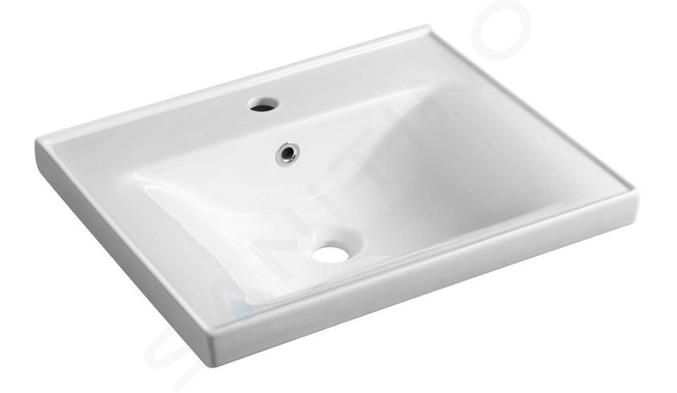 Aqualine Cerámica - Lavabo Sava, 550x460x165 mm, blanco 2055