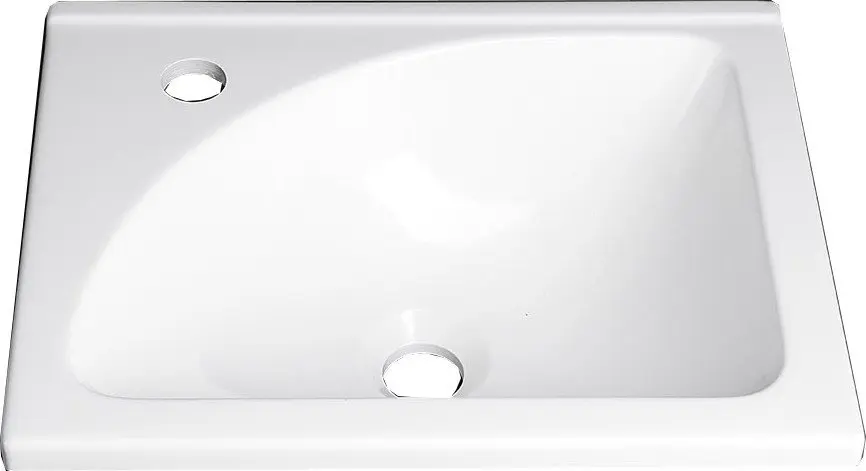 Aqualine Zoja - Mueble lavabo 40x32 cm, sin rebosadero, agujero para grifo a la izquierda, blanco LM408