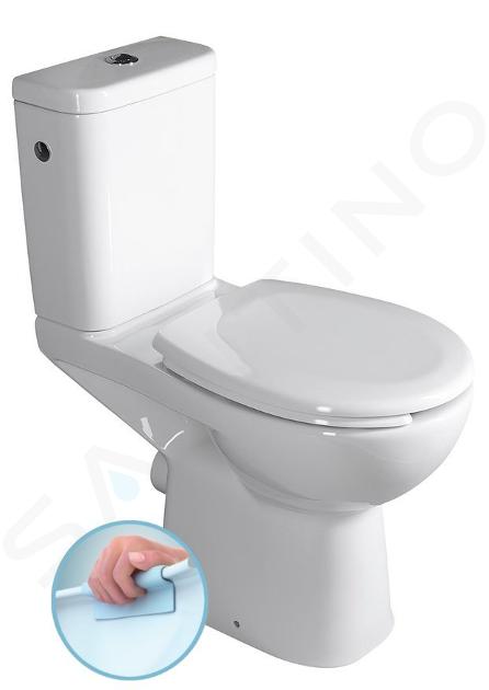 Sapho Etiuda - Inodoro completo para personas discapacitadas CLEAN ON, Rimless, desagüe posterior, blanco K11-0221