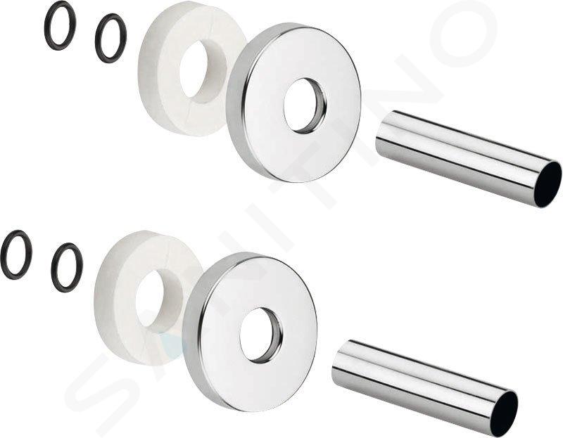 Sapho Accessori - Set di rosette di copertura, acciaio inox spazzolato CP6535