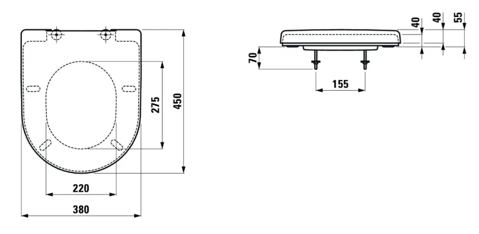 LAUFEN Pro Universele WC-Brilhouder Met Softclose-Systeem - Hoogwaardige WC-Bril Bevestiging