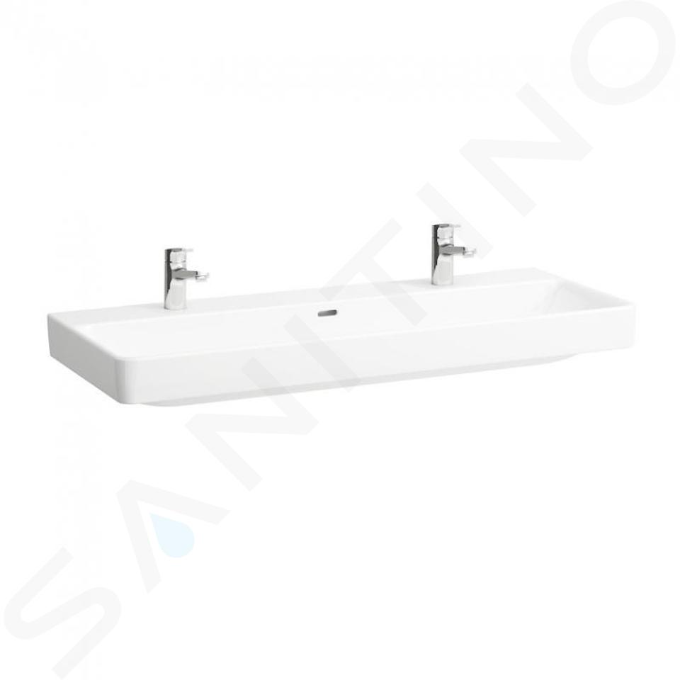 Laufen Pro S - Umywalka 120x47 cm, 2 otwory na baterię, biała H8149650001071