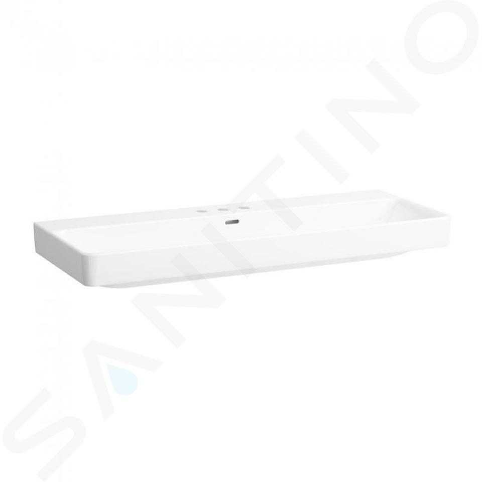 Laufen Pro S - Lavabo, 120x47 cm, 3 trous pour robinetterie, blanc H8149650001081