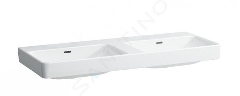 Laufen Pro S - Lavabo doppio, 1200x465 mm, senza foro per batteria, bianco H8149660001091