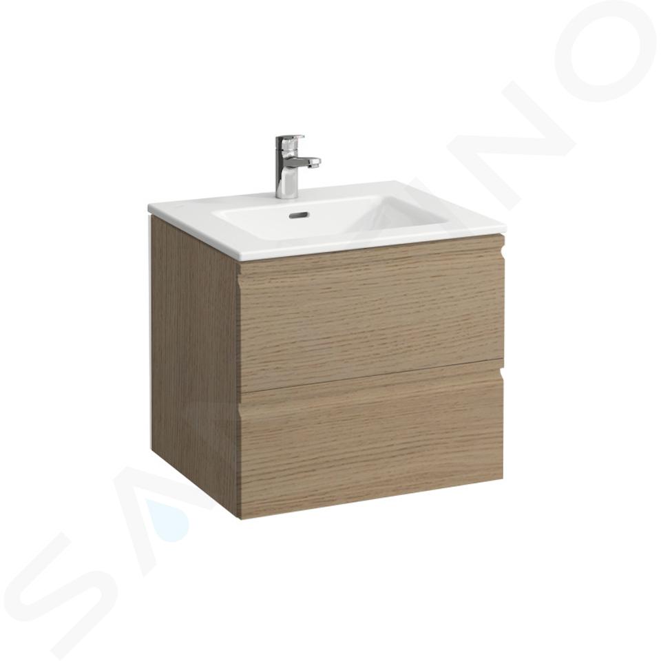 Laufen Pro S - Skříňka s umyvadlem, 600x500 mm, 2 zásuvky, světlý dub H8619614791041