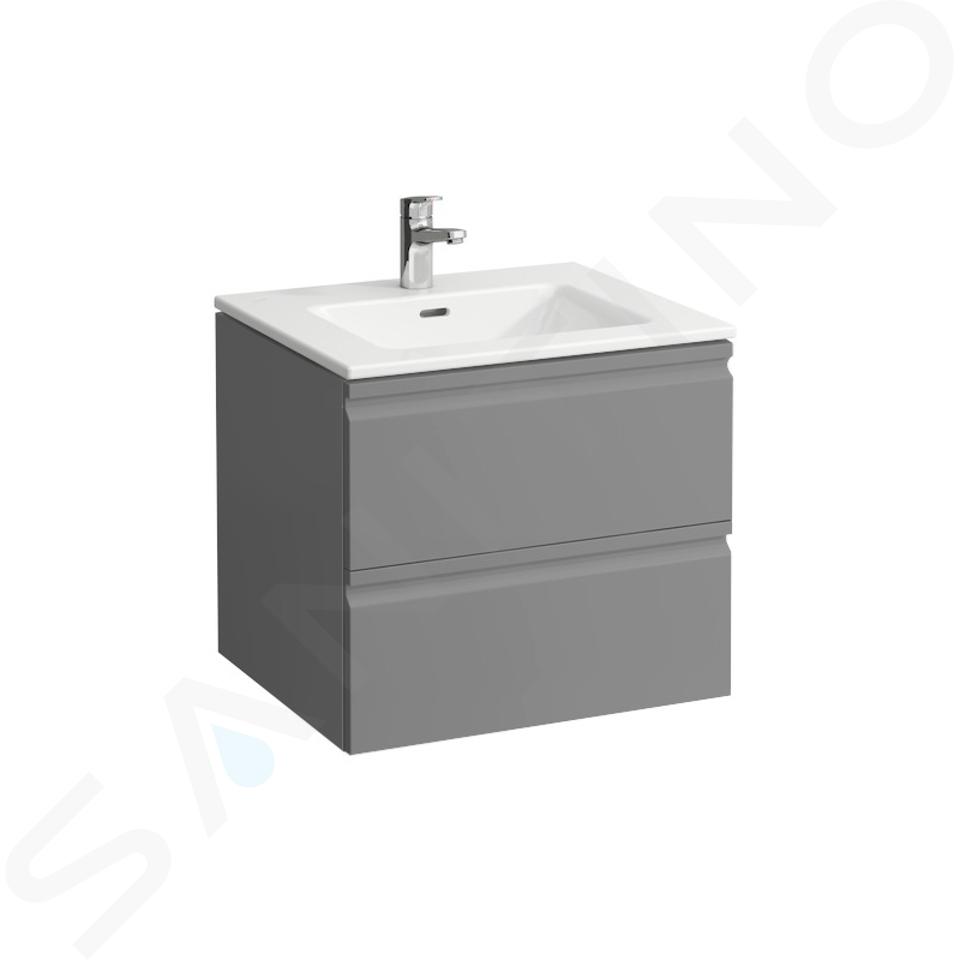 Laufen Pro S - Skříňka s umyvadlem, 600x500 mm, 2 zásuvky, matný grafit H8619614801041