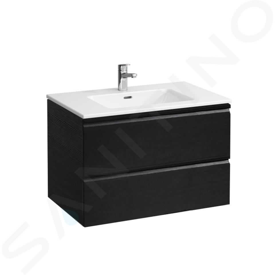 Laufen Pro S - Meuble avec lavabo, 80x50 cm, 2 tiroirs, wengé H8619634231041