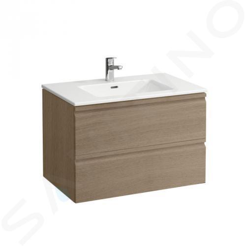 Laufen Pro S - Meuble avec lavabo, 80x50 cm, 2 tiroirs, chêne clair H8619634791041