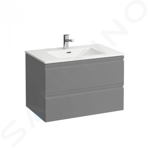 Laufen Pro S - Meuble avec lavabo, 80x50 cm, 2 tiroirs, graphite mat H8619634801041