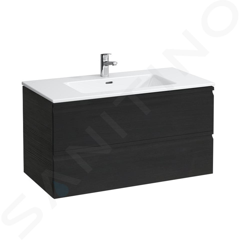 Laufen Pro S - Meuble avec lavabo, 100x50 cm, 2 tiroirs, wengé H8619654231041