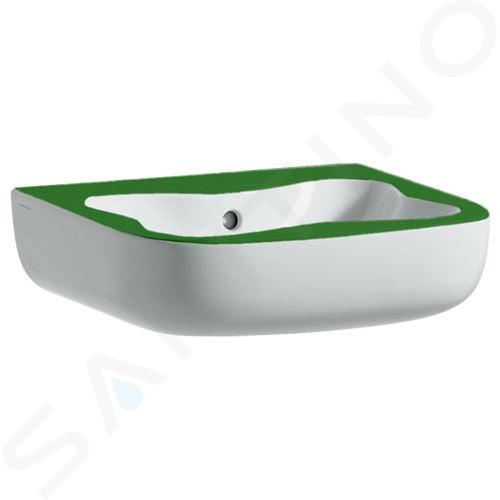 Laufen Florakids - Lavabo, 450x410 mm, 1 agujero para grifo, blanco/verde H8150310721041