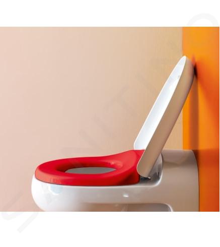 Laufen Florakids - Toiletzitting, SoftClose, wit/rood H8910310620001