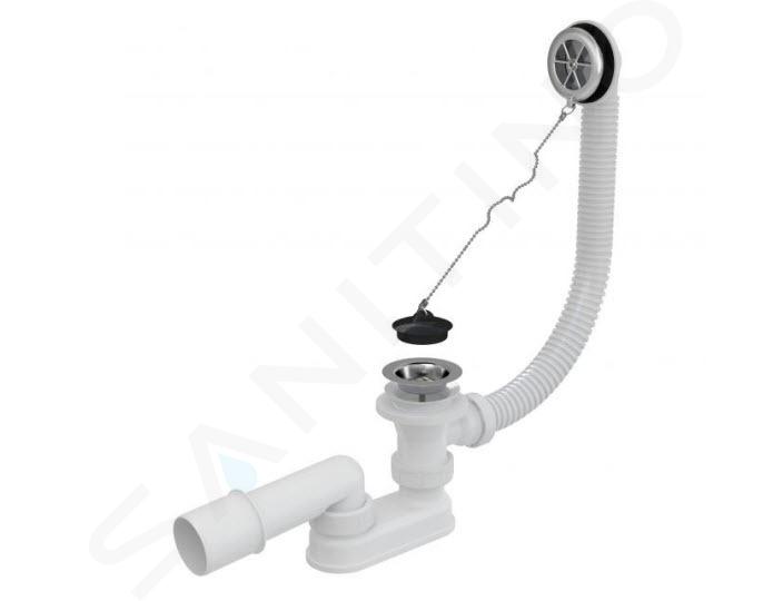 Alcadrain Sistemi di scarico - Set di scarico per vasca da bagno 570 mm, con troppopieno, cromo A501