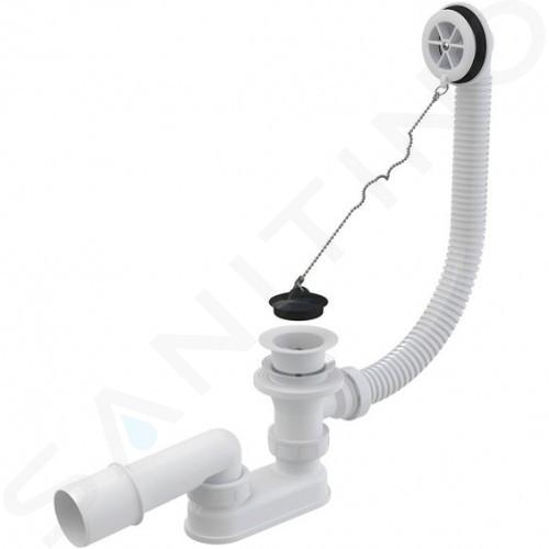 Alcadrain Sistemi di scarico - Set di scarico per vasca da bagno 570 mm, con troppopieno, incluso tappo con catena A502